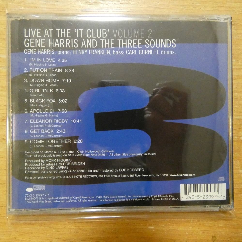 724352399727;【CD】GENE HARRIS AND THE THREE SOUDS / LIVE AT THE 'IT CCLUB' VOL.2　724352399727