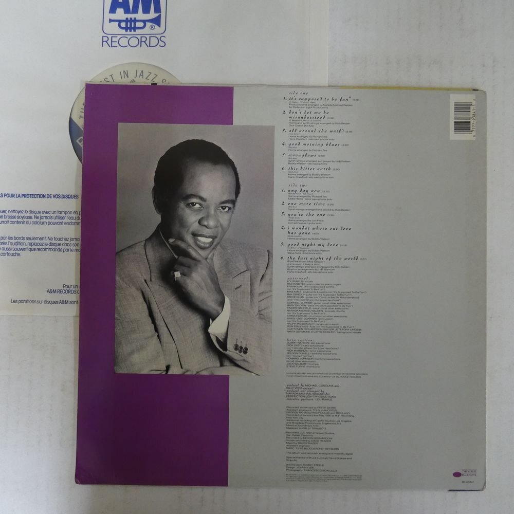 46073456;【US盤/BLUE NOTE/希少90年アナログ】Lou Rawls / It's Supposed To Be Funの画像2