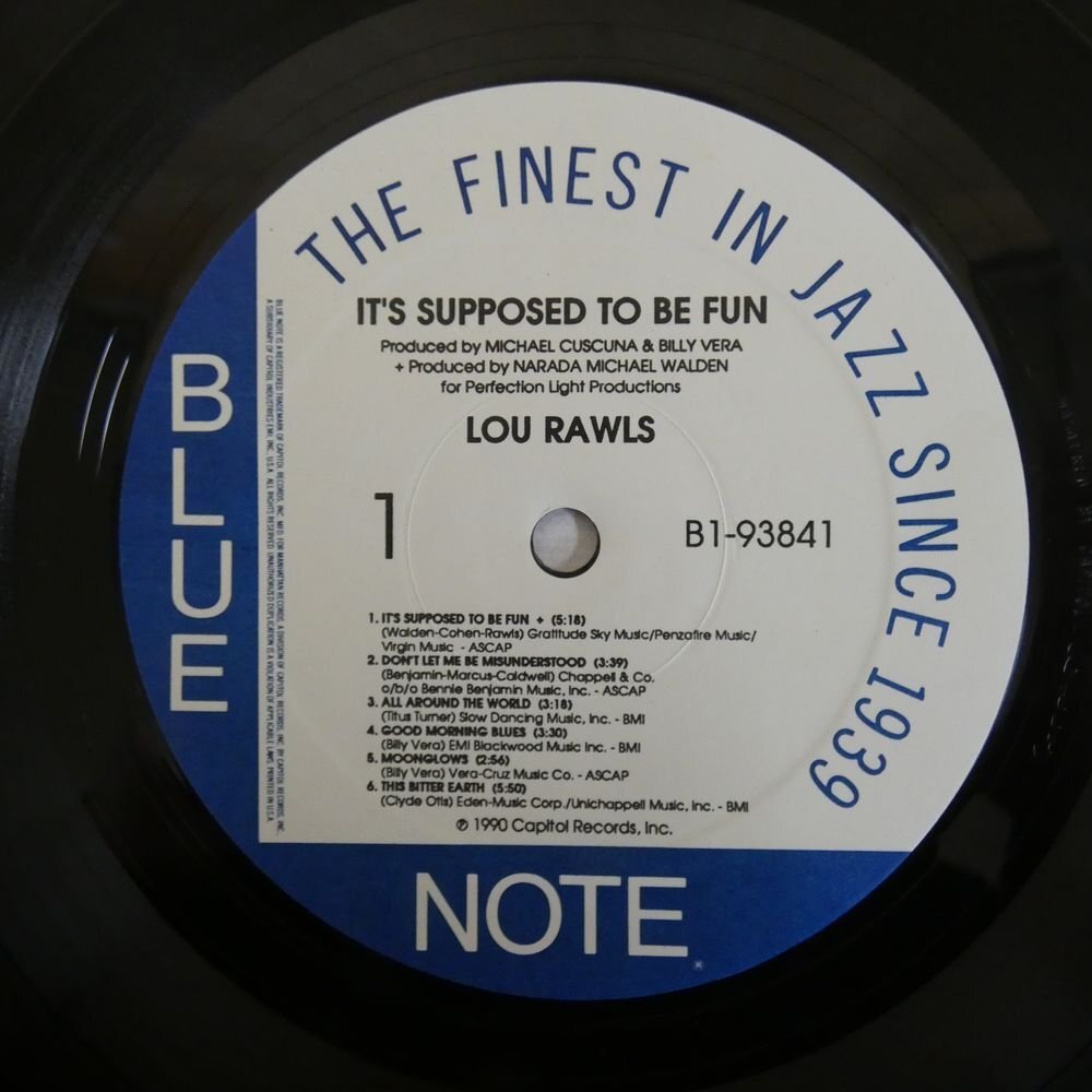 46073456;【US盤/BLUE NOTE/希少90年アナログ】Lou Rawls / It's Supposed To Be Funの画像3