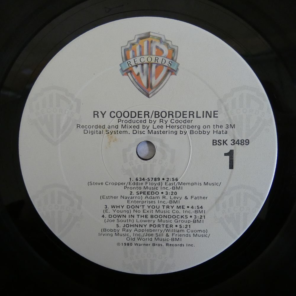 46073537;【US盤】Ry Cooder / Borderlineの画像3