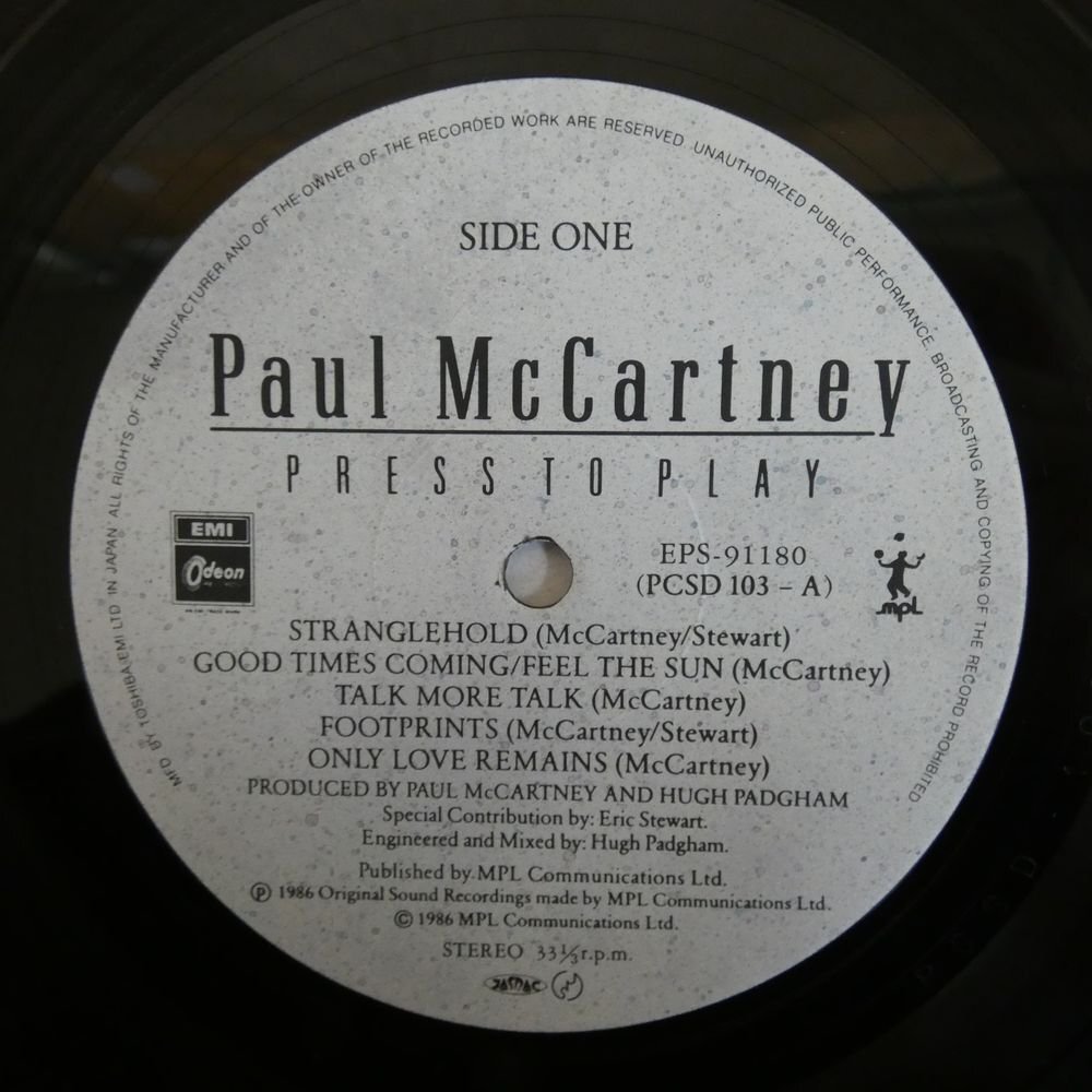 46073588;【帯付/見開き/美盤】Paul McCartney / Press to Playの画像3