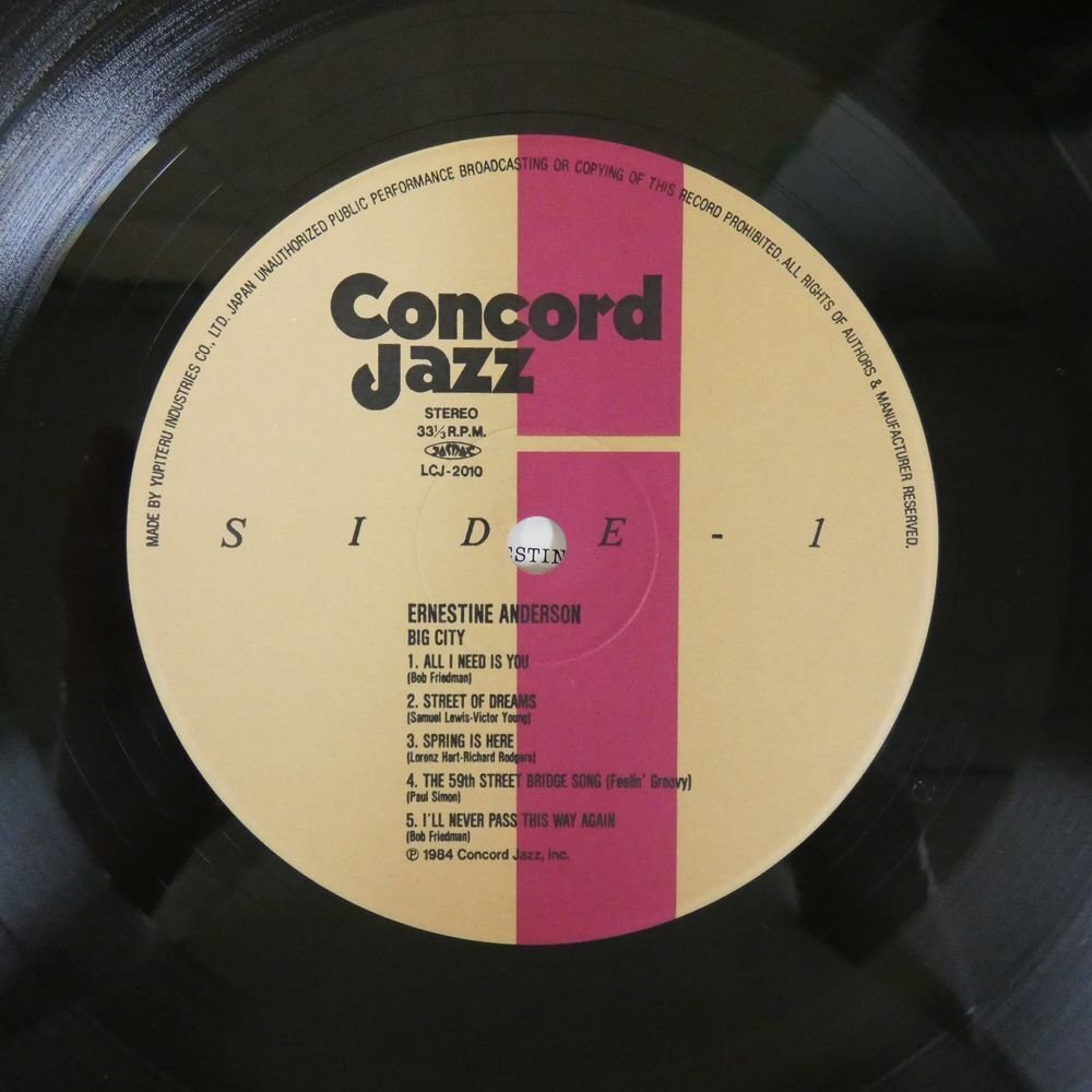 46073752;【帯付/CONCORD JAZZ】Ernestine Anderson / Big City_画像3