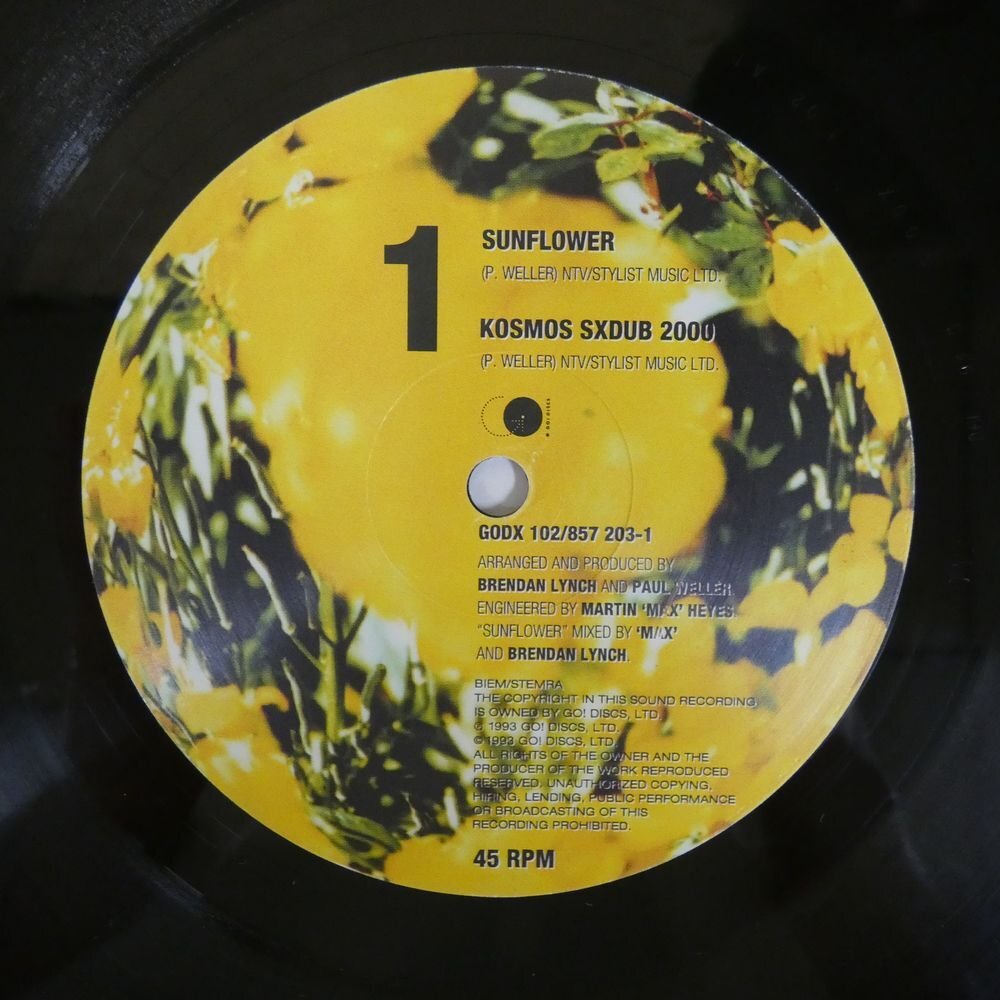 46073863;【Europe盤/12inch/45RPM/美盤】Paul Weller / Sunflower_画像3