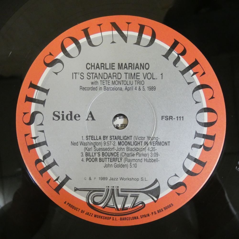 46073952;【Spain盤/FreshSound】Charlie Mariano With Tete Montoliu Trio / It's Standard Time Vol. 1の画像3
