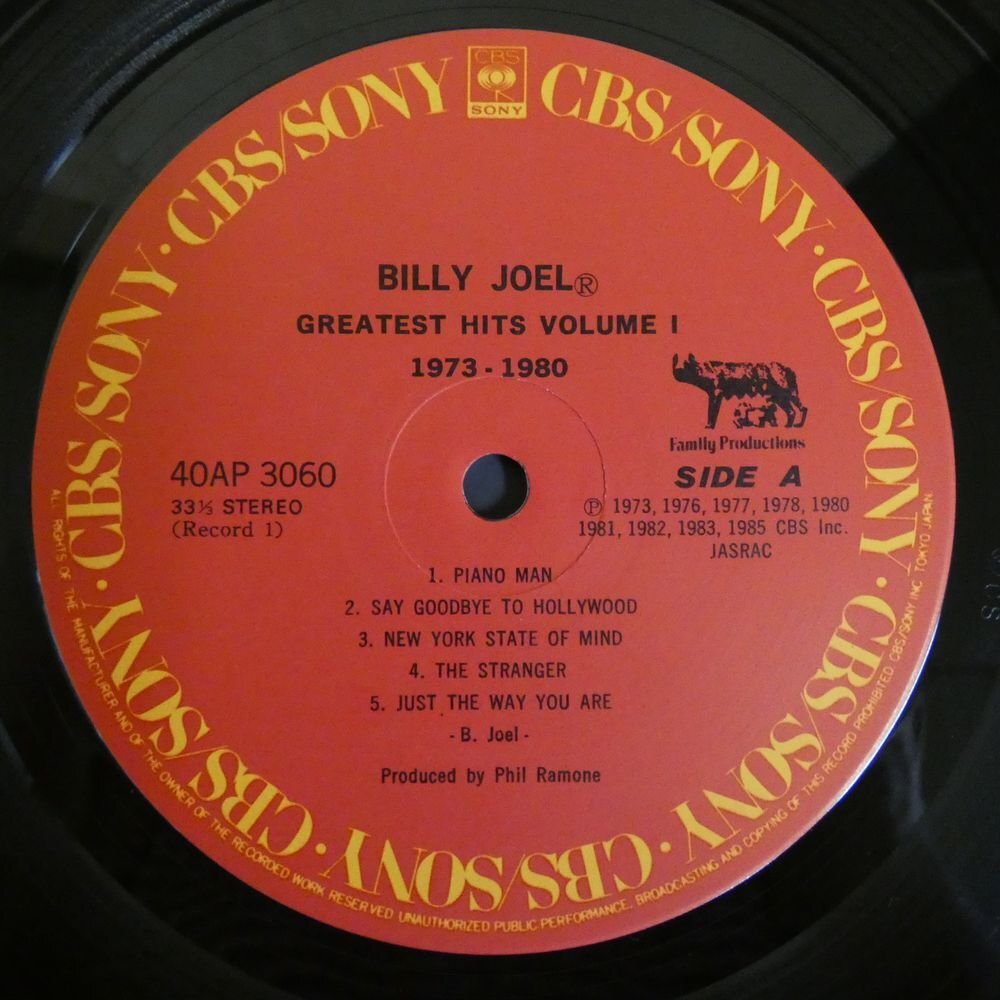 47058186;【帯付/美盤/2LP/見開き】Billy Joel / Greatest Hits Volume I & IIの画像3