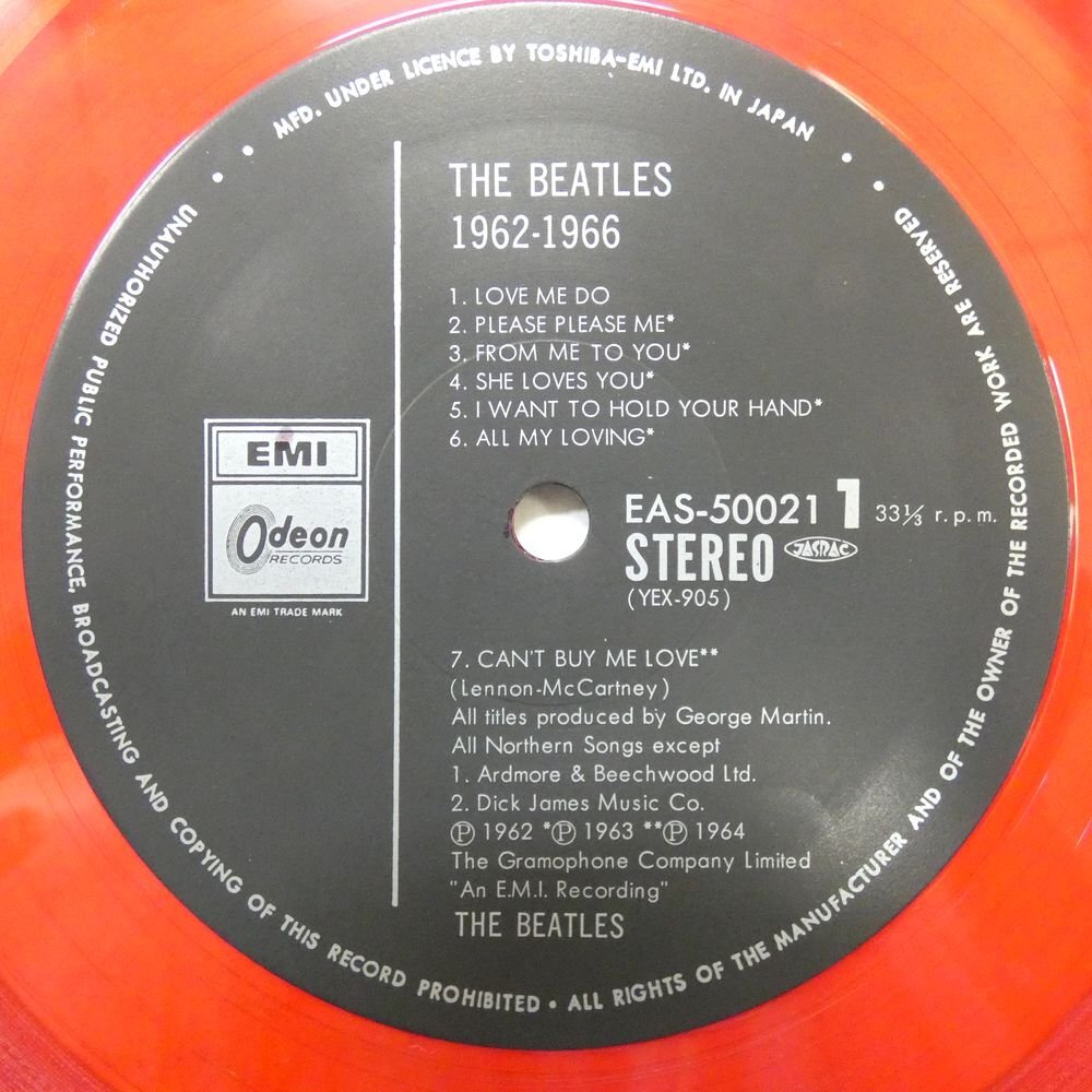 47058191;【帯付/限定プレス/Red Vinyl/2LP/見開き】The Beatles / 1962-1966_画像3