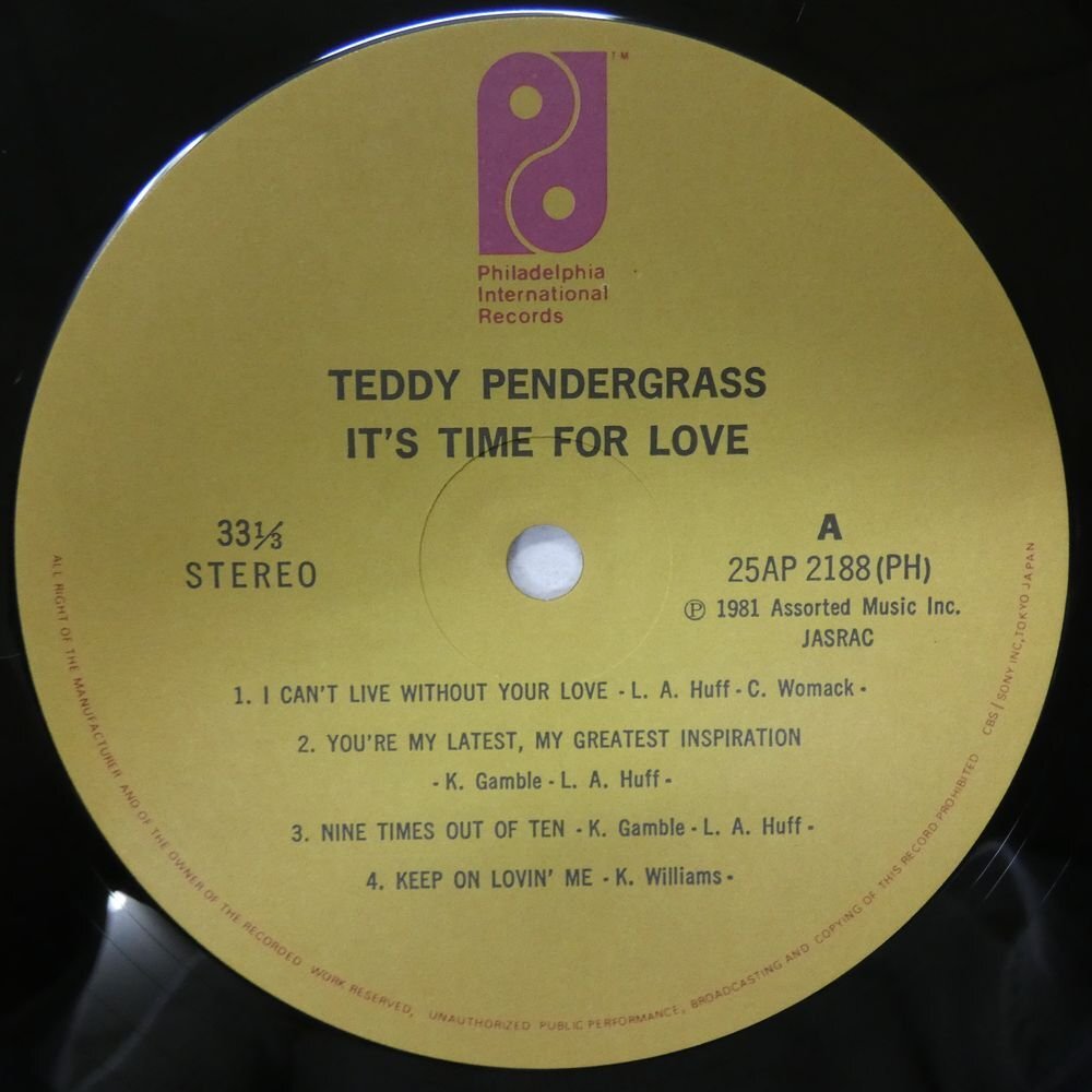 47058690;【帯付/美盤】Teddy Pendergrass / It's Time for Love_画像3