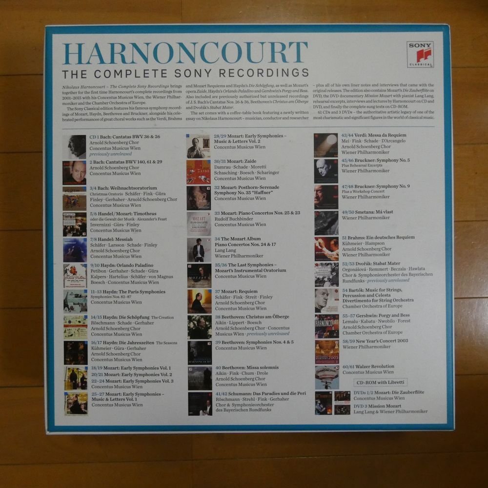 41096002;【61CD+3DVD+CD-ROMBOX】HARNONCOURT / THE COMPLETE SONY RECRODINGS_画像2