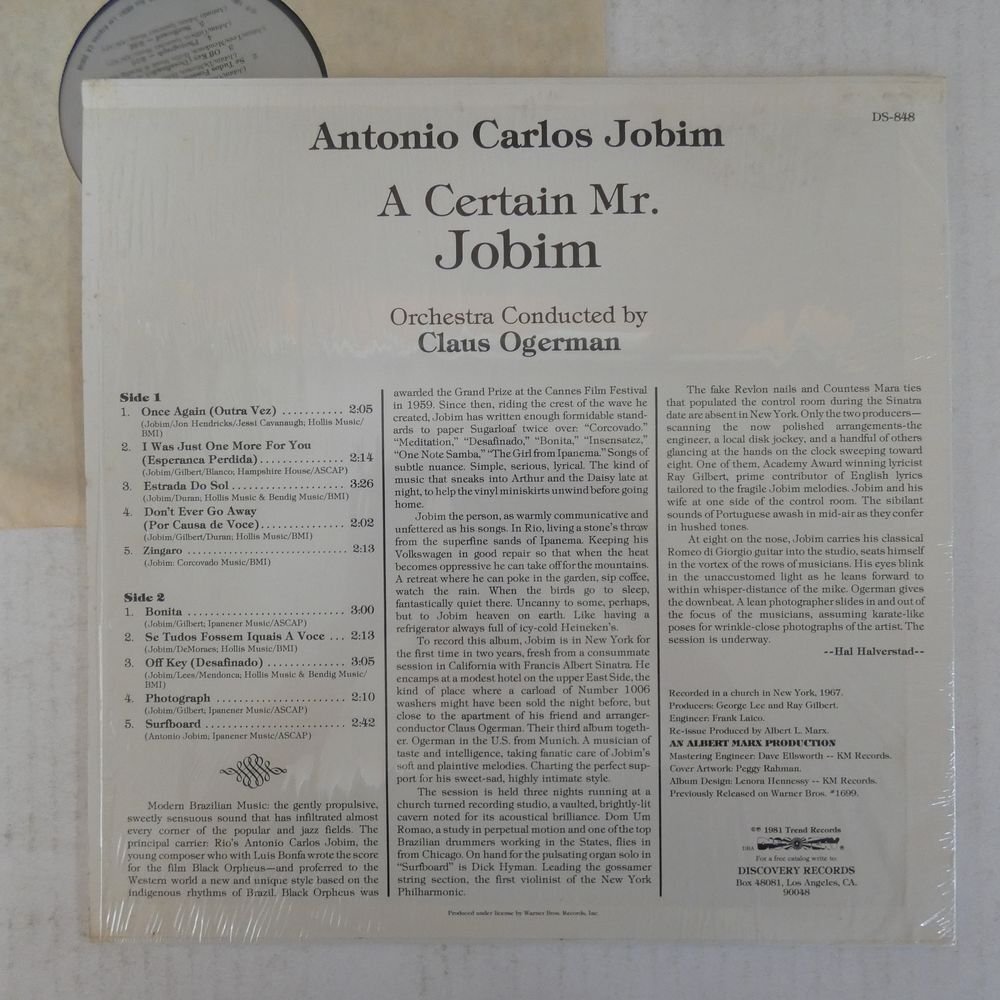 46074072;【US盤/シュリンク/BossaNova】Antonio Carlos Jobim / A Certain Mr. Jobimの画像2