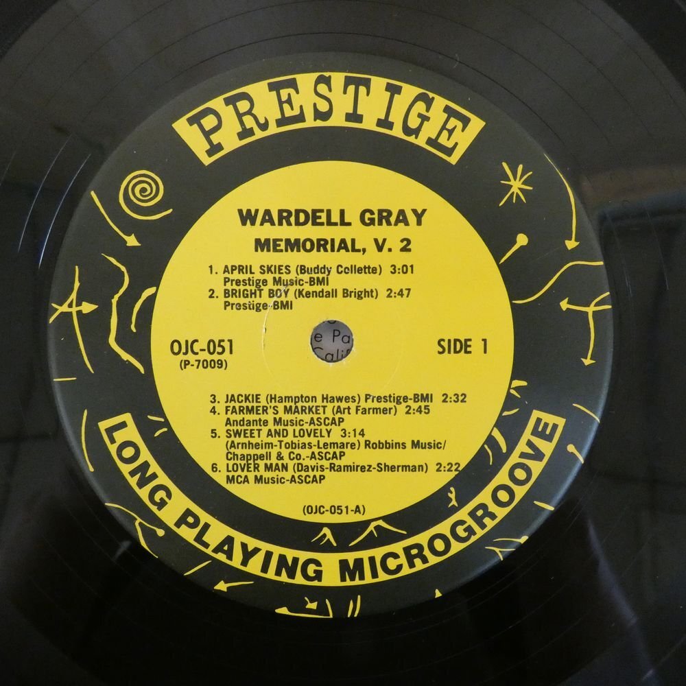 46074202;【US盤/OJC Prestige】Wardell Gray / Memorial Volume 2の画像3