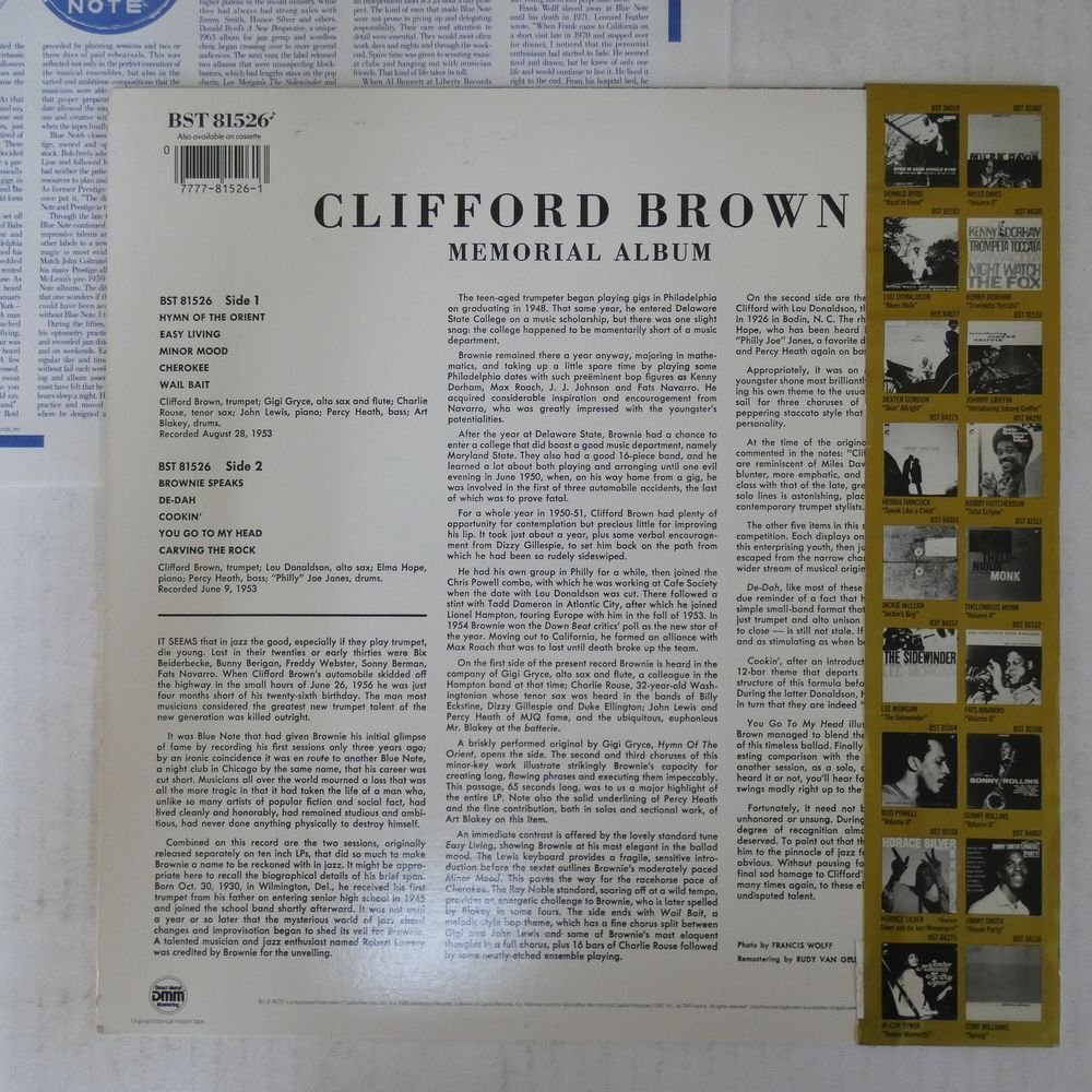46074177;【US盤/BLUE NOTE/DMM/美盤】Clifford Brown / Memorial Album_画像2