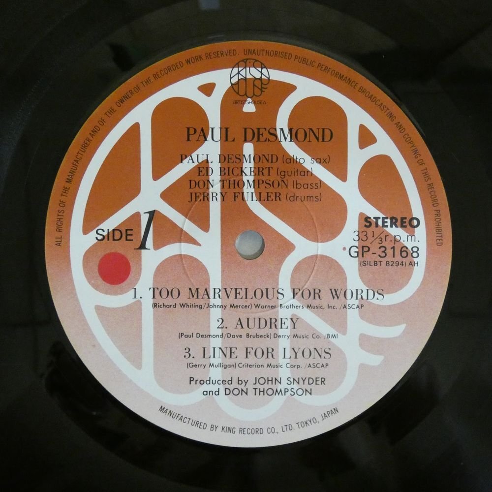 47059352;【帯付/見開き】Paul Desmond / ポール・デスモンド・ラスト・アルバムの画像3