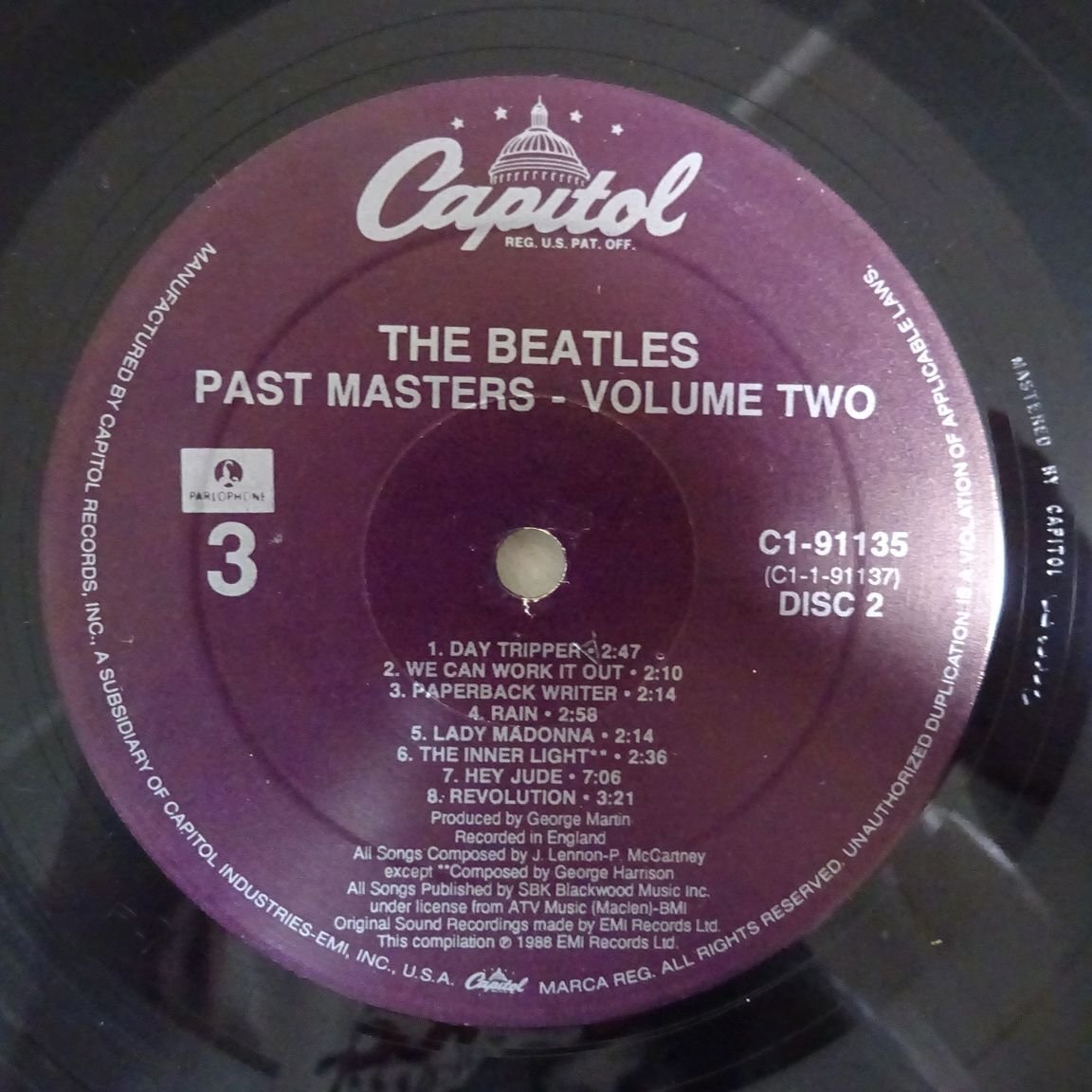 14030638;【USオリジナル/2LP/見開き】The Beatles ビートルズ / Past Masters - Volumes One & Two パスト・マスターズ Vol.1＆2の画像5