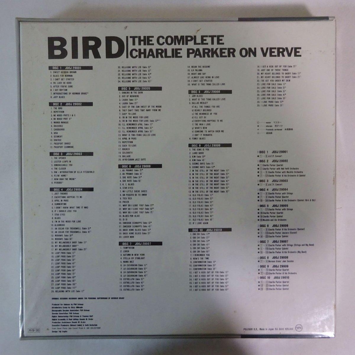 11184967;【未開封/帯付き/Verve/限定プレス/BOX/11CD】Charlie Parker / Bird (The Complete Charlie Parker On Verve)の画像2