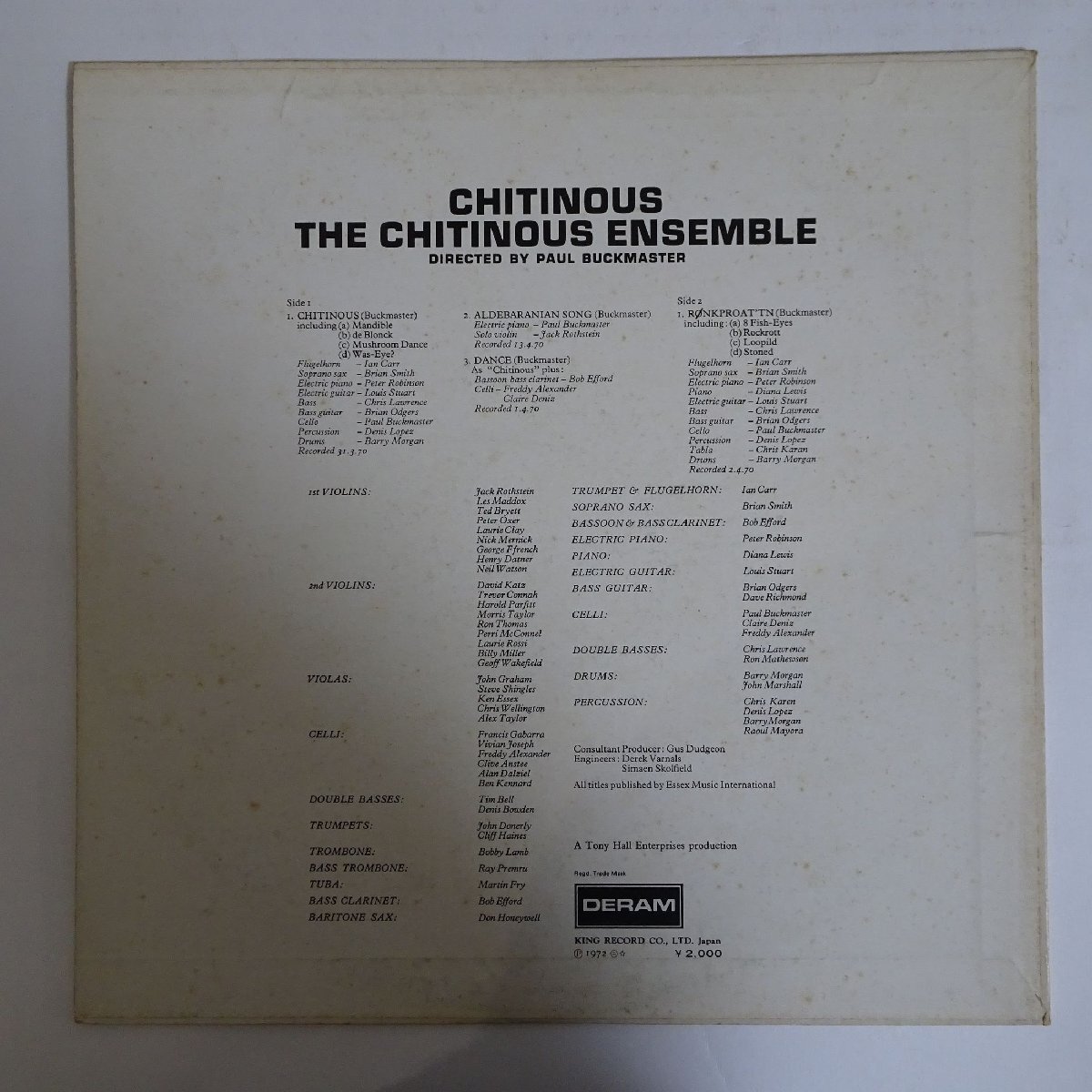 14030483;【美盤/JPN Frist Press/DREAM】The Chitinous Ensemble / Chitinous_画像2