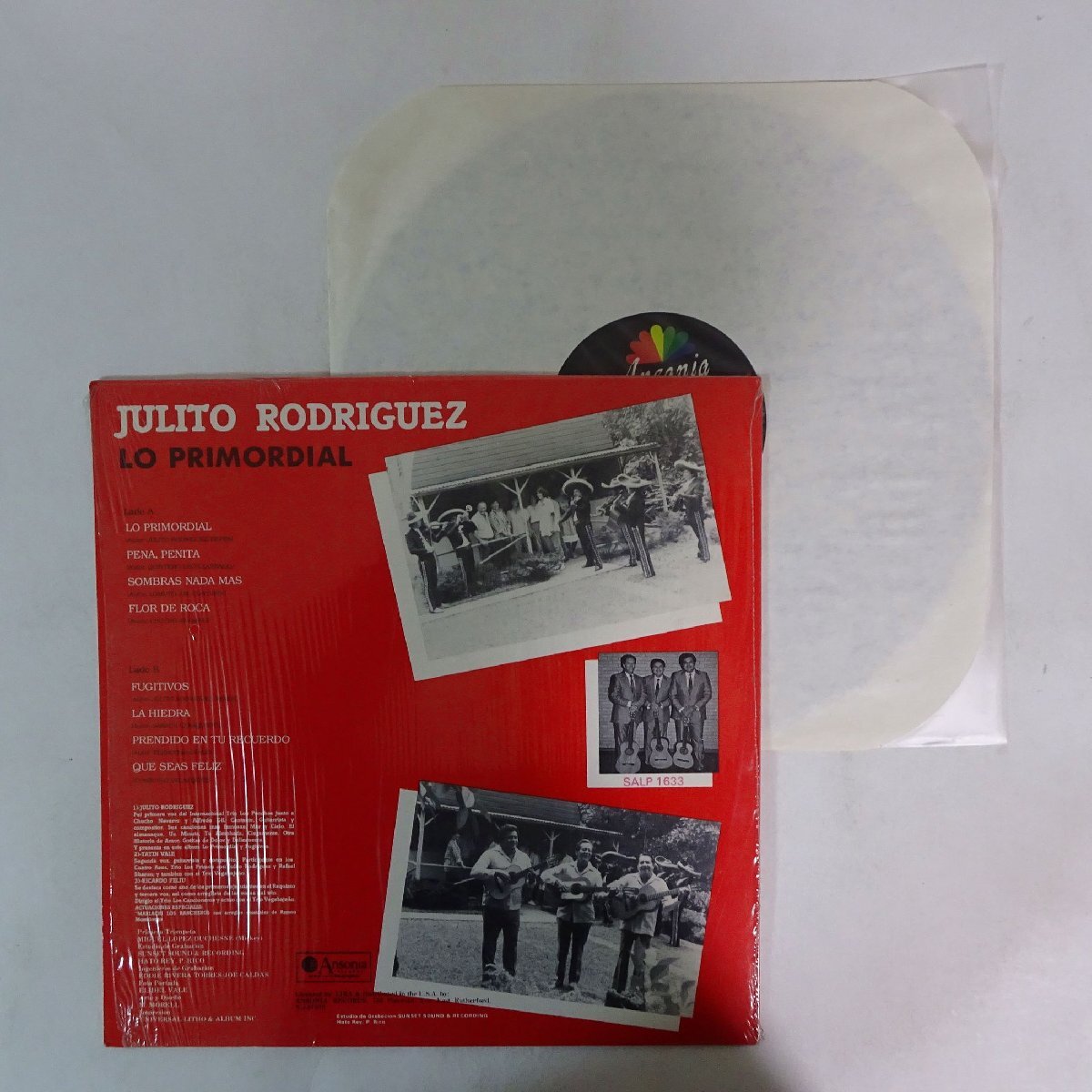 10024915;【US盤/シュリンク/LATIN】Julito Rodriguez, Tatin Vale, Ricardo Feliu / Lo Primordialの画像2