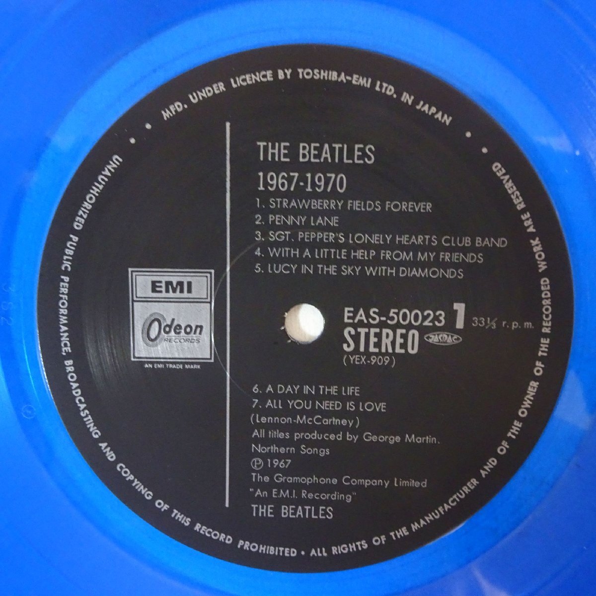 10025395;【帯付/限定プレス/Blue Vinyl/2LP】The Beatles/1967-1970_画像3
