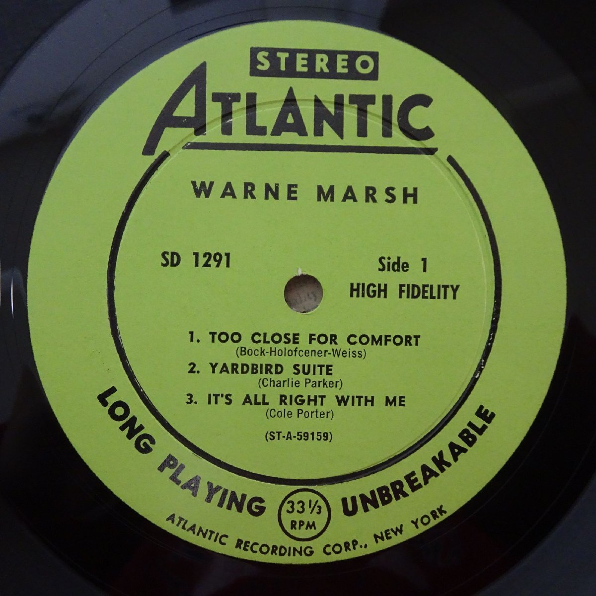 14030886;【USオリジナル/ATLANTIC/深溝/コーティング】Warne Marsh / S.T.の画像3