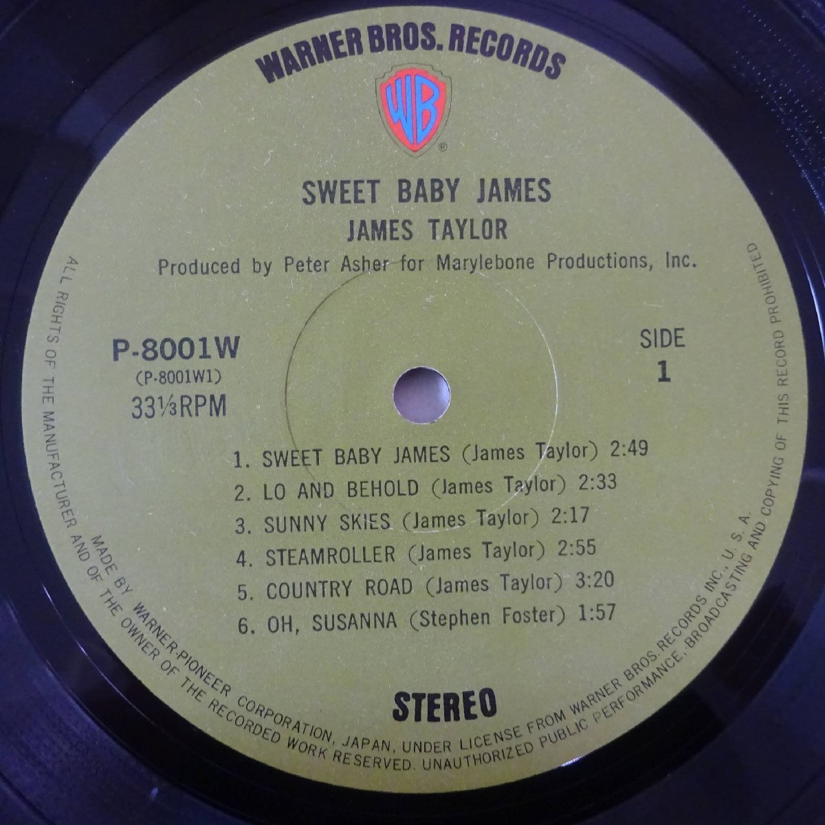 10025222;【国内盤】James Taylor / Sweet Baby Jamesの画像3