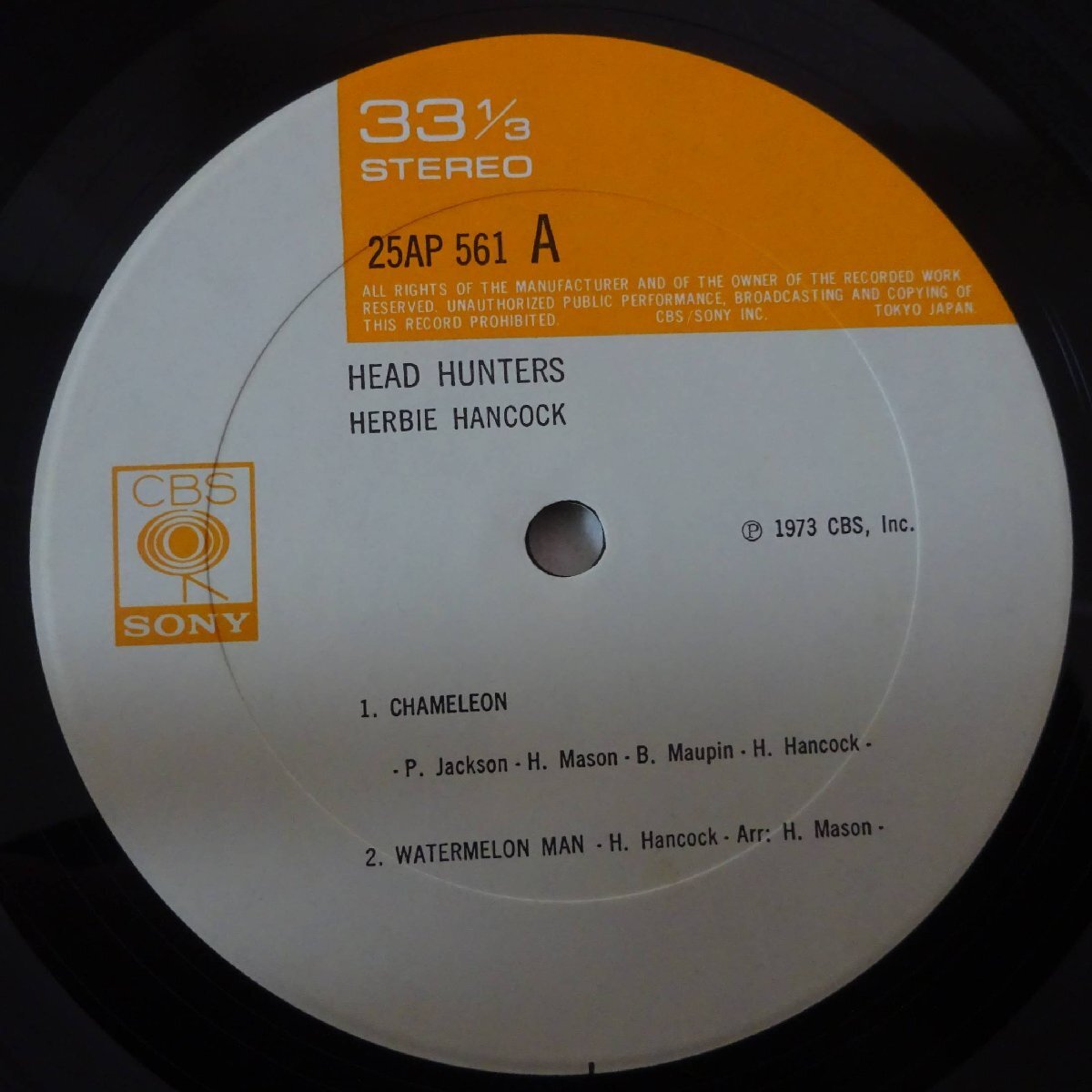 11186239;【ほぼ美盤/国内盤/CBS/sony】Herbie Hancock / Head Huntersの画像3
