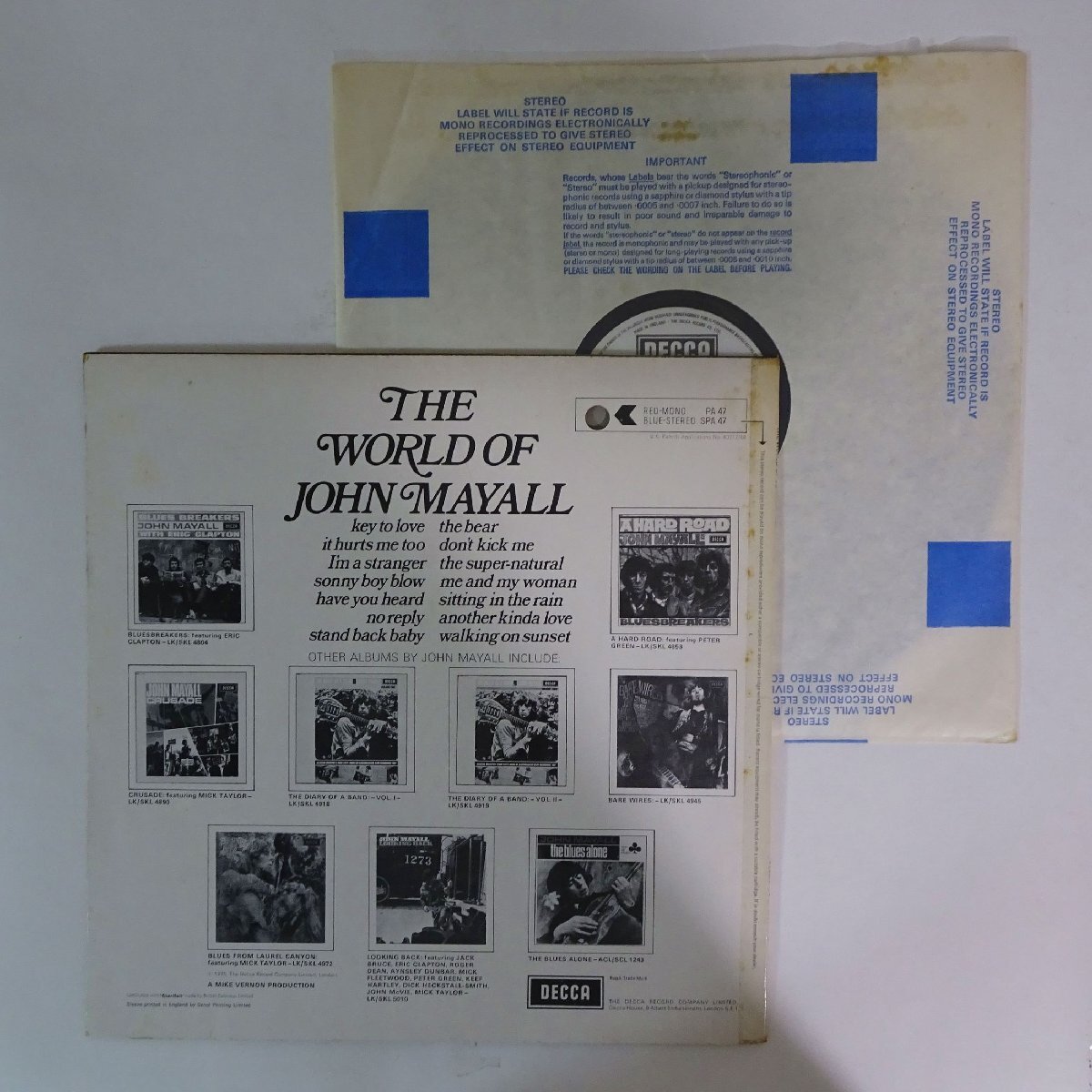 11186789;【UK盤/白ラベル/コーティングジャケ】John Mayall / The World Of John Mayall_画像2