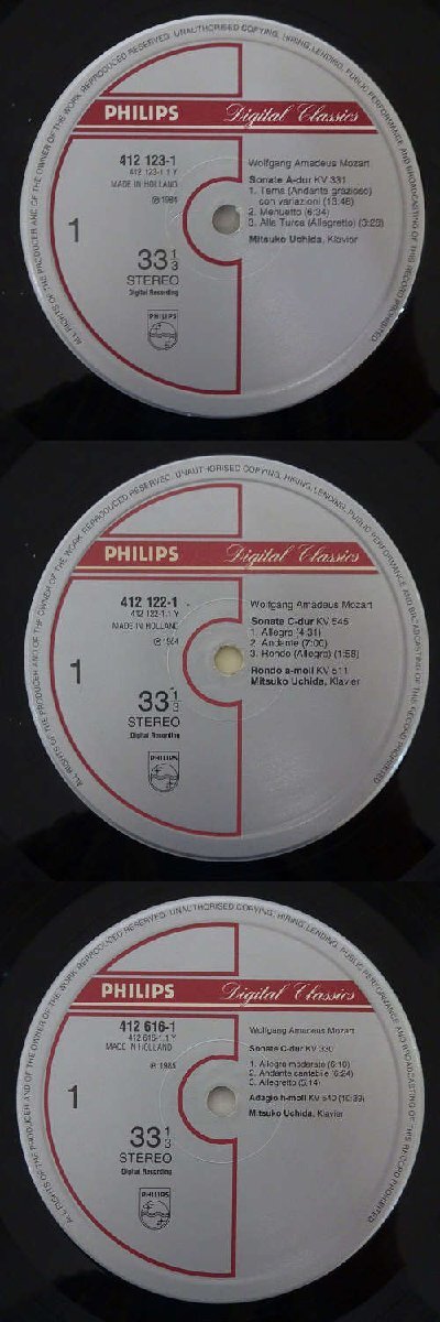 11186117;【ほぼ美盤/蘭PHILIPS/デジタル録音/3LP】内田光子 モーツァルト/ピアノ・ソナタ集の画像3