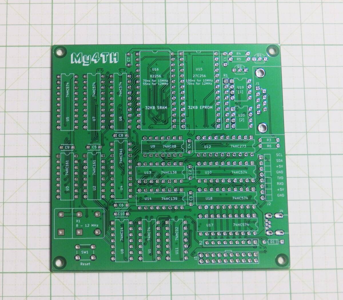 My4TH プリント基板 緑色 CPUレスのマイコンボード TTL マイフォース eb9e3_画像3