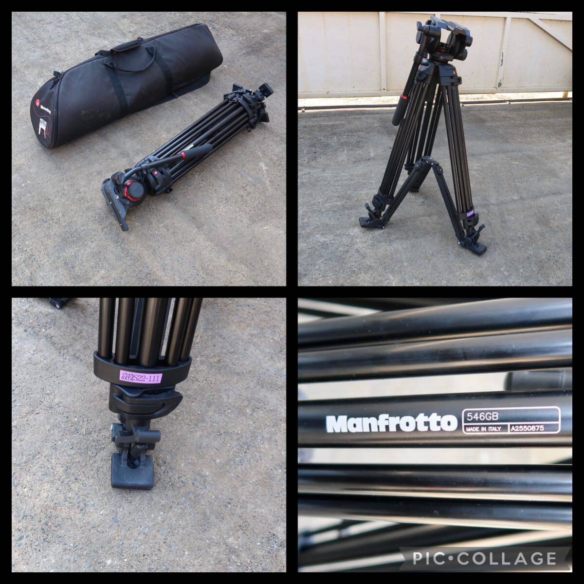 ☆ 中古 MANFROTTO マンフロット 三脚 504HD 546GB プロ用三脚セット バッグ付き ☆