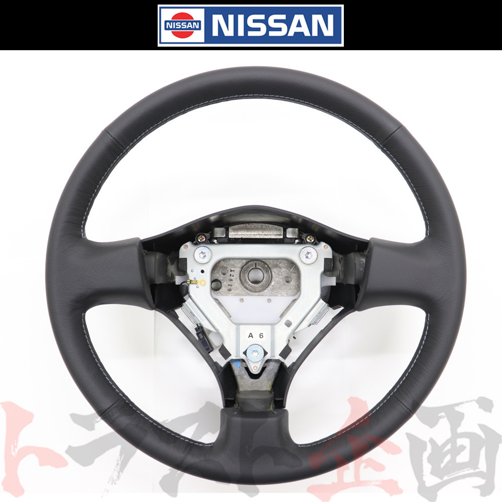 日産 ステアリング ハンドル シルバーステッチ スカイライン GT-R BNR34 00/08- 48430-AB005 純正品 ニッサン (663111647_画像1