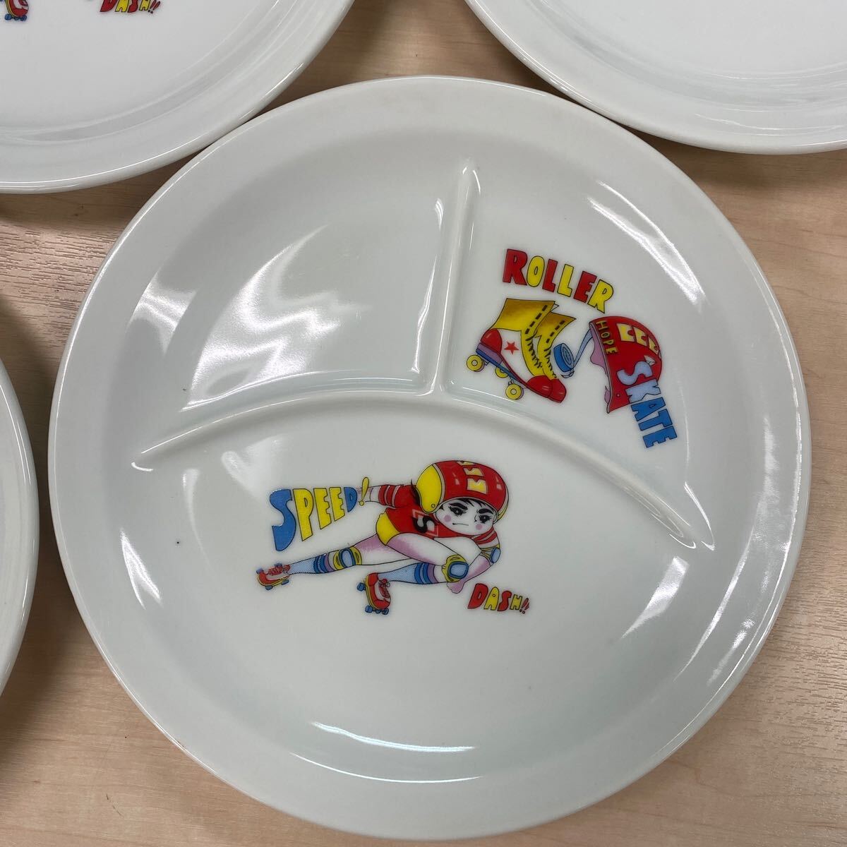 昭和レトロ 子供用 陶器食器皿 5枚組の画像2