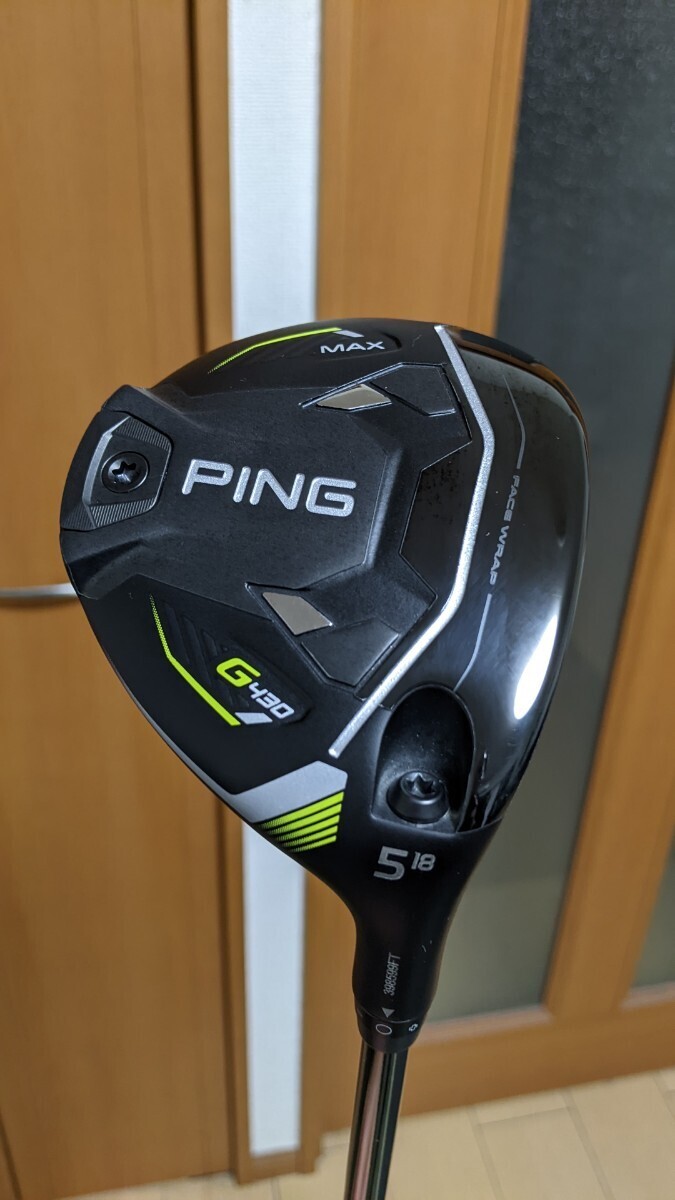 新品同様 PING G430 MAX 5W 18° PING TOUR 2.0 CHROME 65 Sシャフト ヘッドカバー未使用_画像1