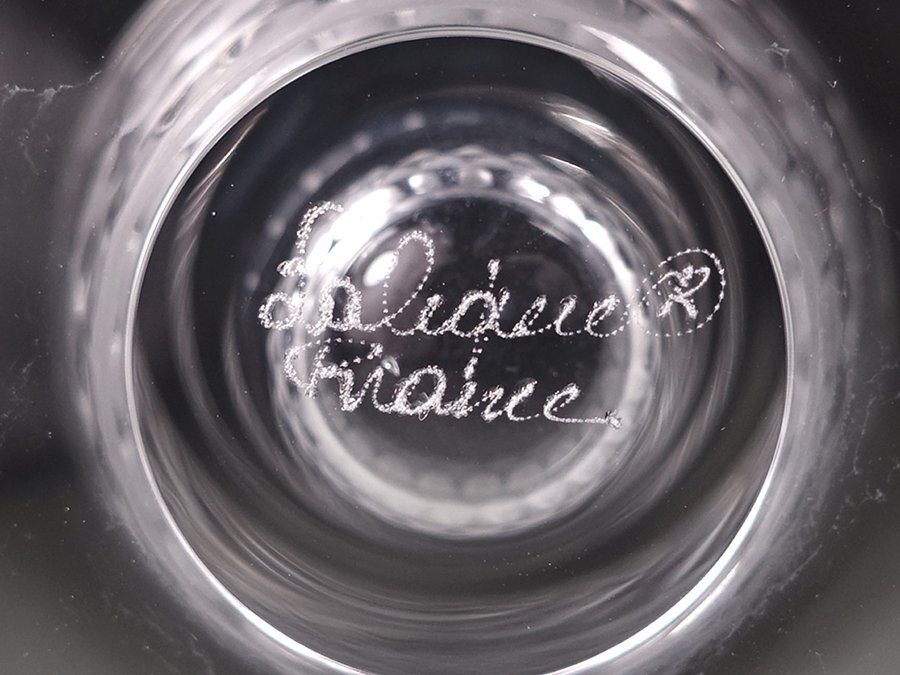∇花∇【ラリック/LALIQUE】 1930年発表 高級クリスタルガラス ブルグイユ(Bourgueil) ワイングラス 廃盤につき入手困難の画像2