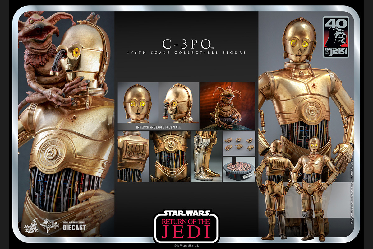 即決★ウォッチ多し★2024年4月新品★ ホットトイズ Ｃ-３ＰＯ ムービーマスターピース スター・ウォーズ エピソード６ ジェダイの帰還 1/6の画像1