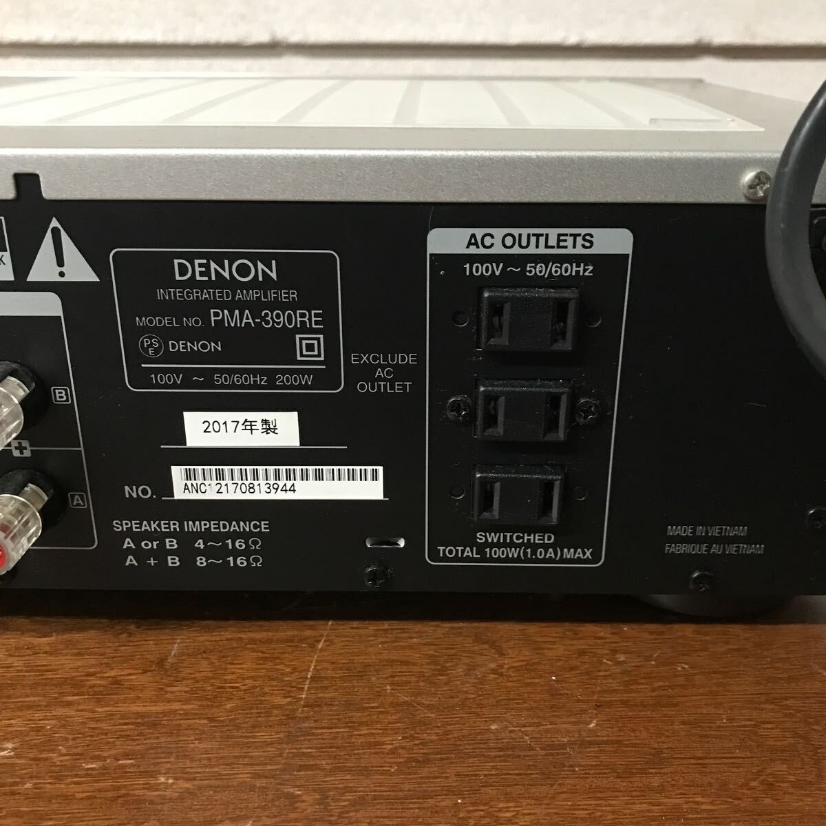 ★DENON デノン プリメインアンプ 音響機器 オーディオ機器 オーディオ アンプ PMA-390RE 2017年製 ※動作確認済みの画像6