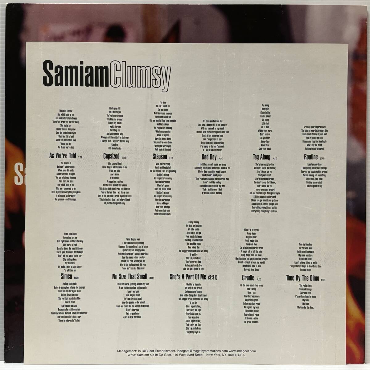 Samiam / Clumsy (LP Reissue) ■Used■ Knapsack Solea Sweet Baby Emo エモいレコードの画像5