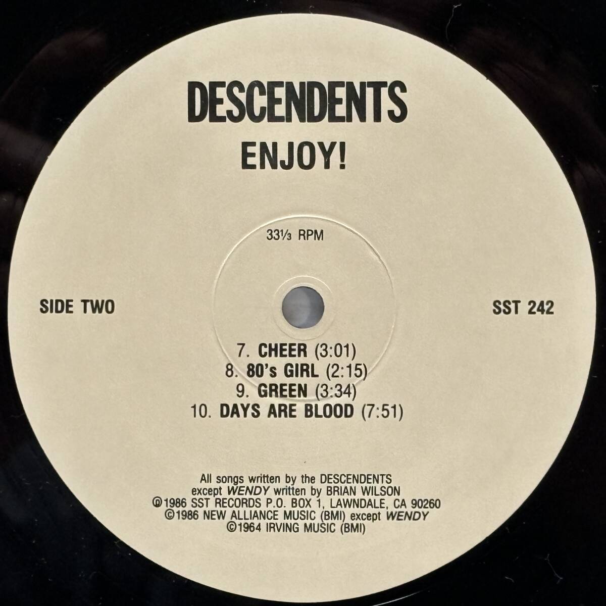 Descendents / Enjoy! (LP Reissue) ■Used■ Bill Stevenson Milo Aukerman All Only Crime Tonyall インフルエンサー_画像4