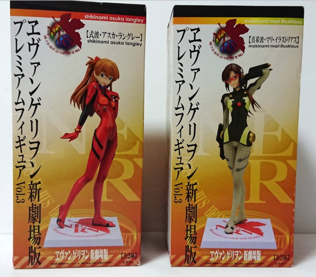  unopened Sega Evangelion new theater version premium figure Vol,3 ( all 2 kind ) type wave * Aska * Langley genuine . wave * Mali * illustration rear s