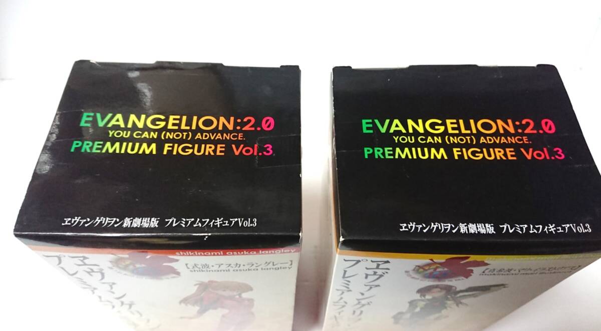  unopened Sega Evangelion new theater version premium figure Vol,3 ( all 2 kind ) type wave * Aska * Langley genuine . wave * Mali * illustration rear s