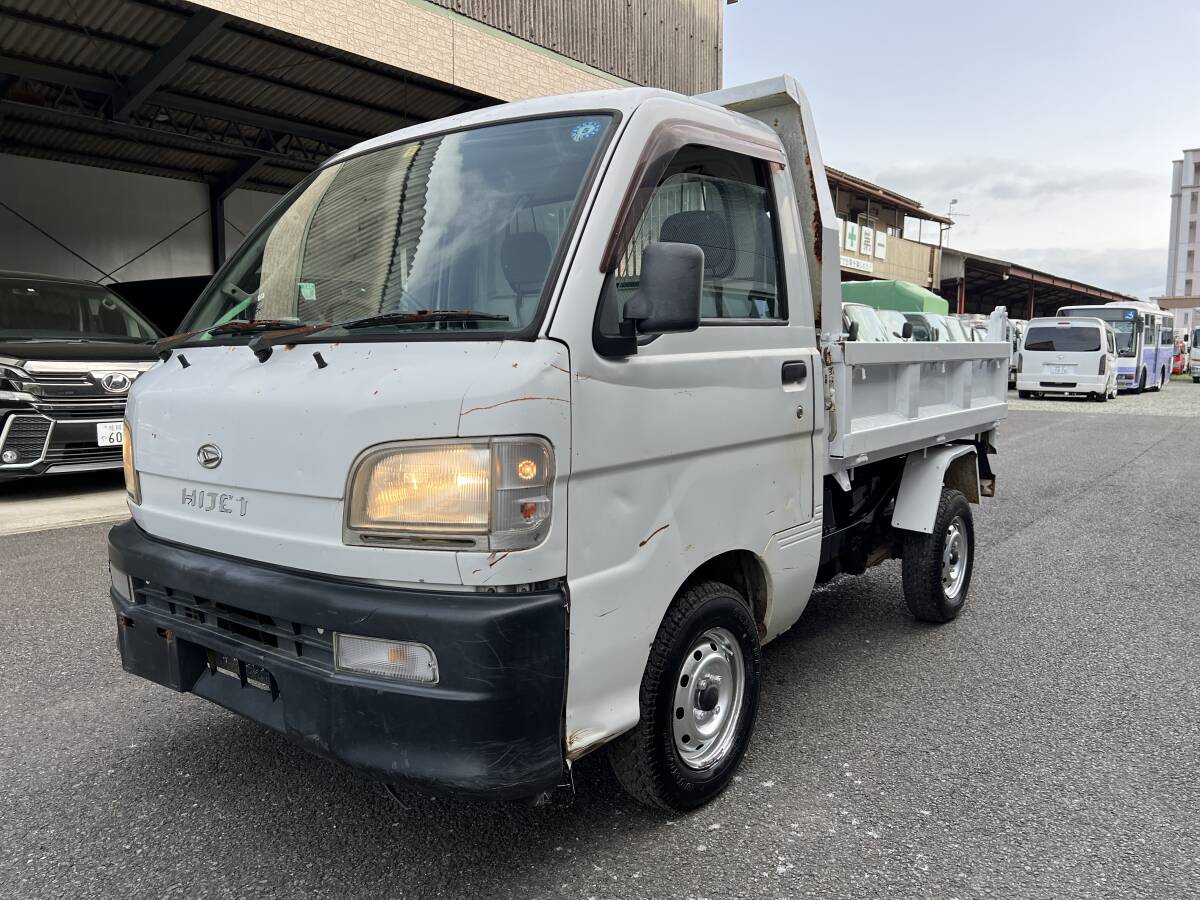 動画有！売り切り！H12年 ダイハツ ハイゼット ダンプ 4WD HIJET 土砂禁 PTO 5速MT エンジン好調！佐賀福岡の画像1