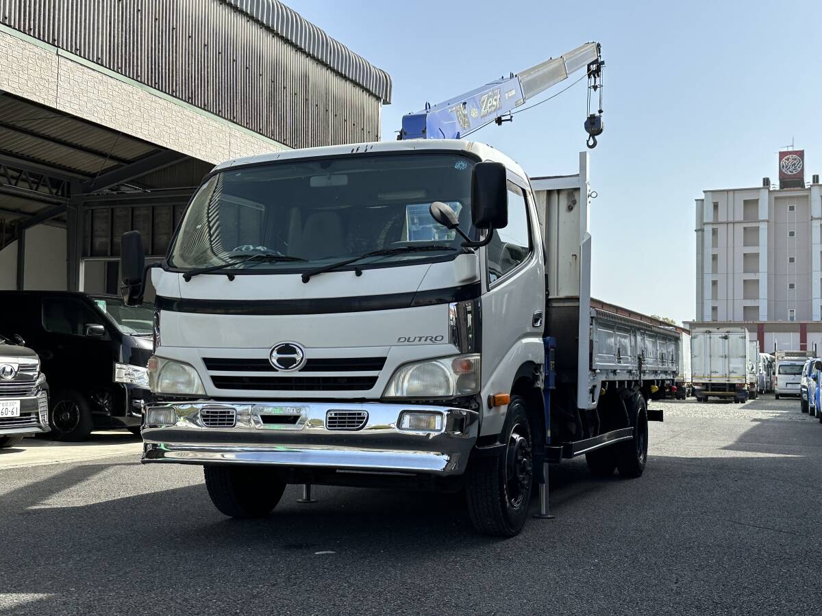  animation have! selling out!H22 year Hino Dutro DUTRO 3 step crane tadano hook in 2.6t hanging 4.0L diesel 6 speed MT engine good condition! Saga Fukuoka 