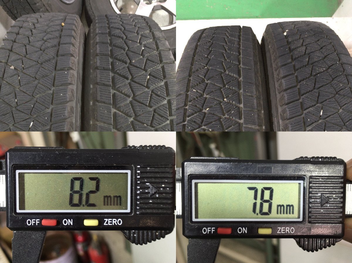 8分山 ブリヂストン DM-V2 175/80R15 90Q 2018年 三菱純正 エンケイ 15x5.5J +46 5H 114.3 ハブ径67ｍｍ 4本 スタッドレスタイヤの画像9