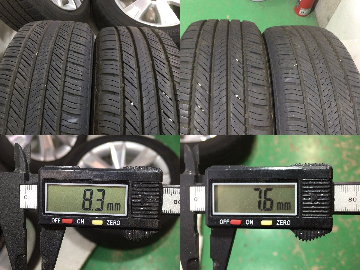 7～8分山 ヨコハマ GEOLANDAR G058 225/55R18 98V 2020年 デリカD5純正アルミ ENKEI 18x7J +38 114.3 ハブ径67ｍｍ 4本 ノーマルタイヤ_画像8