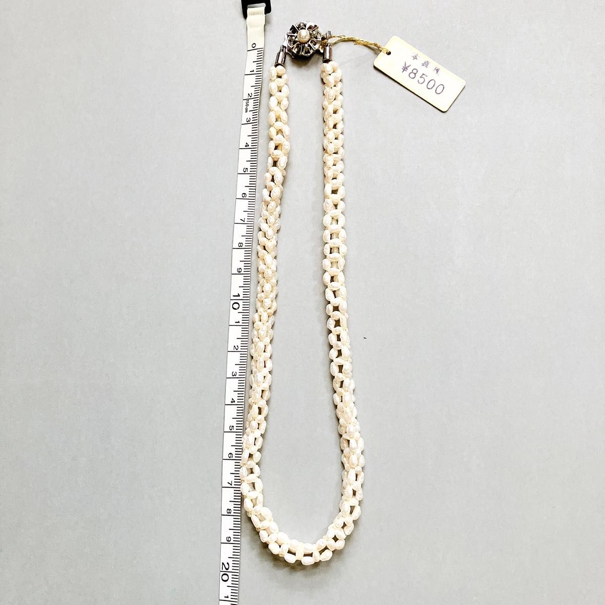 【未使用品】淡水パール ライスパール ネックレス　真珠　立体デザイン