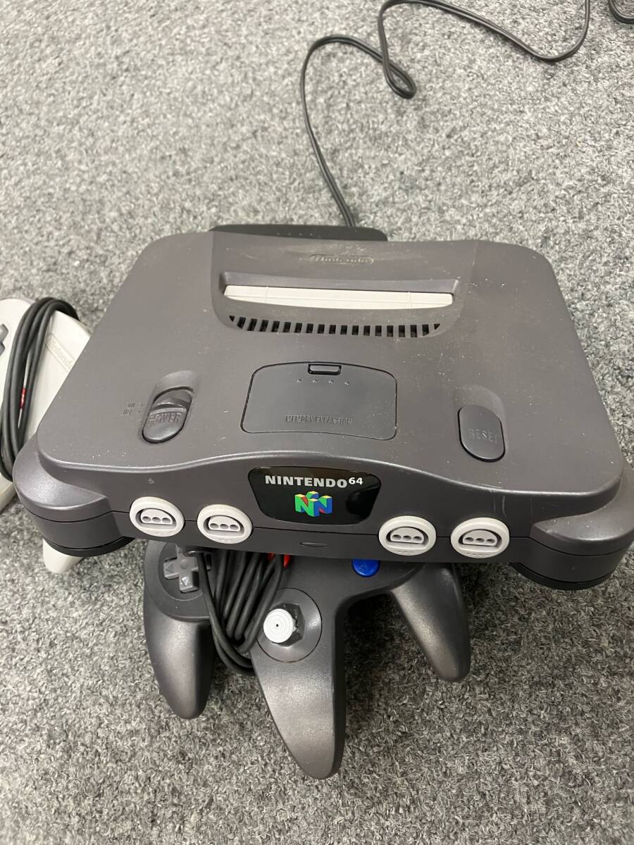 #3548 任天堂 NINTENDO 64 本体 NUS-001 コントローラー ソフト 大乱闘スマッシュブラザーズ ほか 本体通電〇 電源ケーブルのみ付属