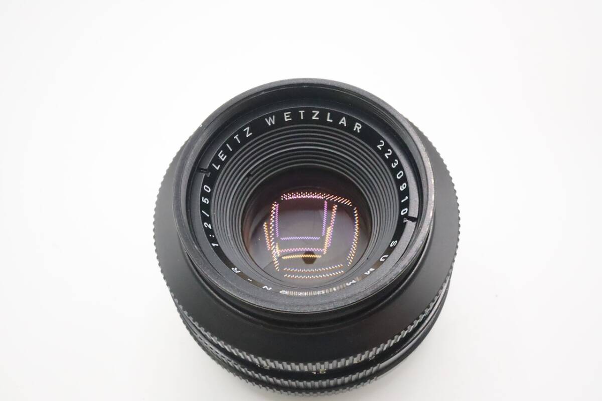 LEICA ライカ SUMMICRON-R 50mm F2 ズミクロン フィルムカメラ LEITZ WETZLAR レンズフード12564 レンズフィルター14160 レンズ専用ケースの画像3