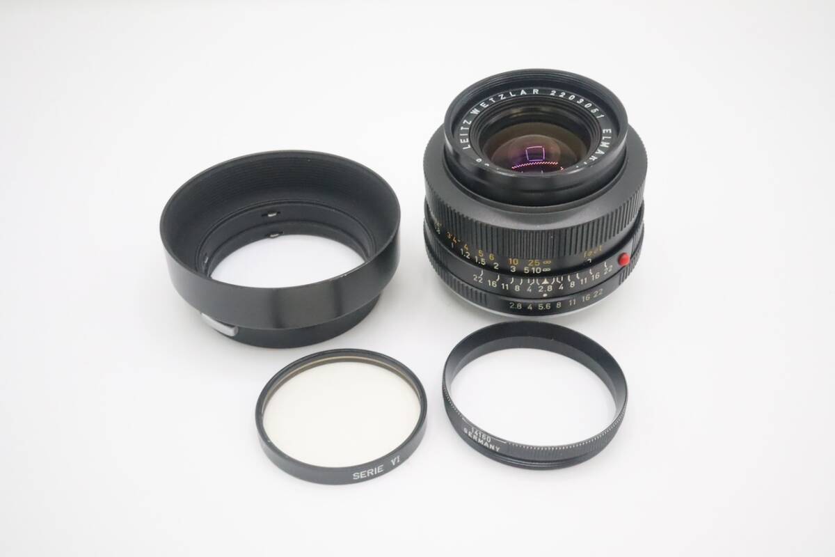 LEICA ライカ ELMARIT-R エルマリート 35mm F2.8 LEITZ WETZLAR レンズフード12564 レンズフィルター14160の画像5