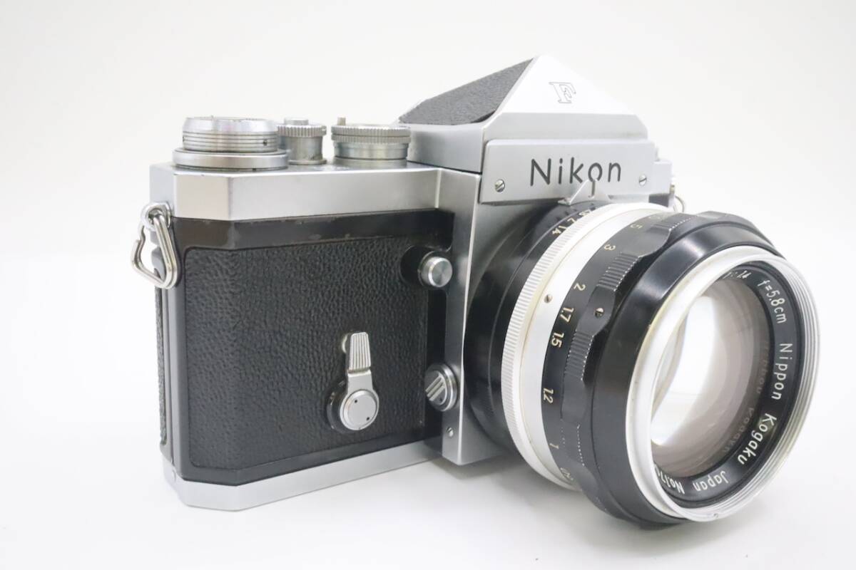 Nikon F アイレベル 644万番台 富士山マーク 5.8cm F1.4 ニコン 稀少 動作確認済み 一眼レフ カメラの画像4