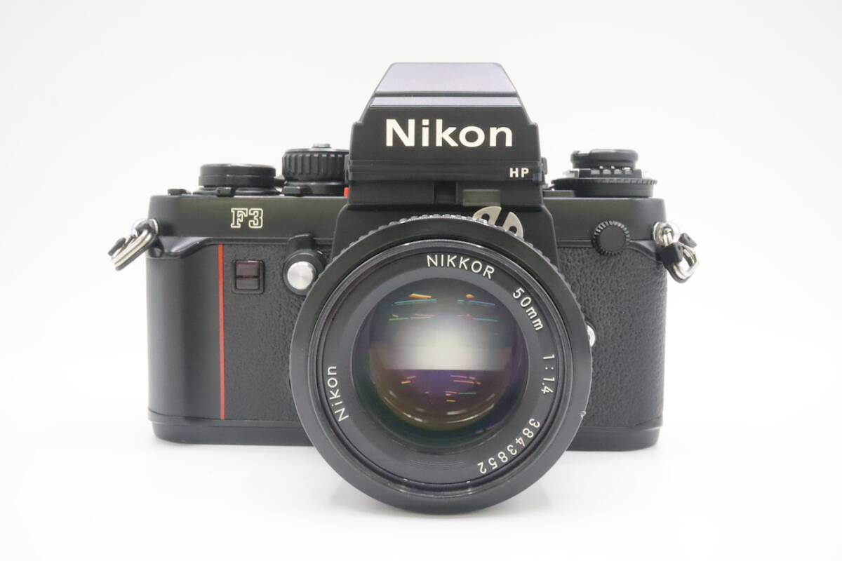 Nikon F3 HP Ai 50mm F1.4 ブラックボディ 166万台番 ハイアイポイント 一眼 動作確認済み 000901_画像1