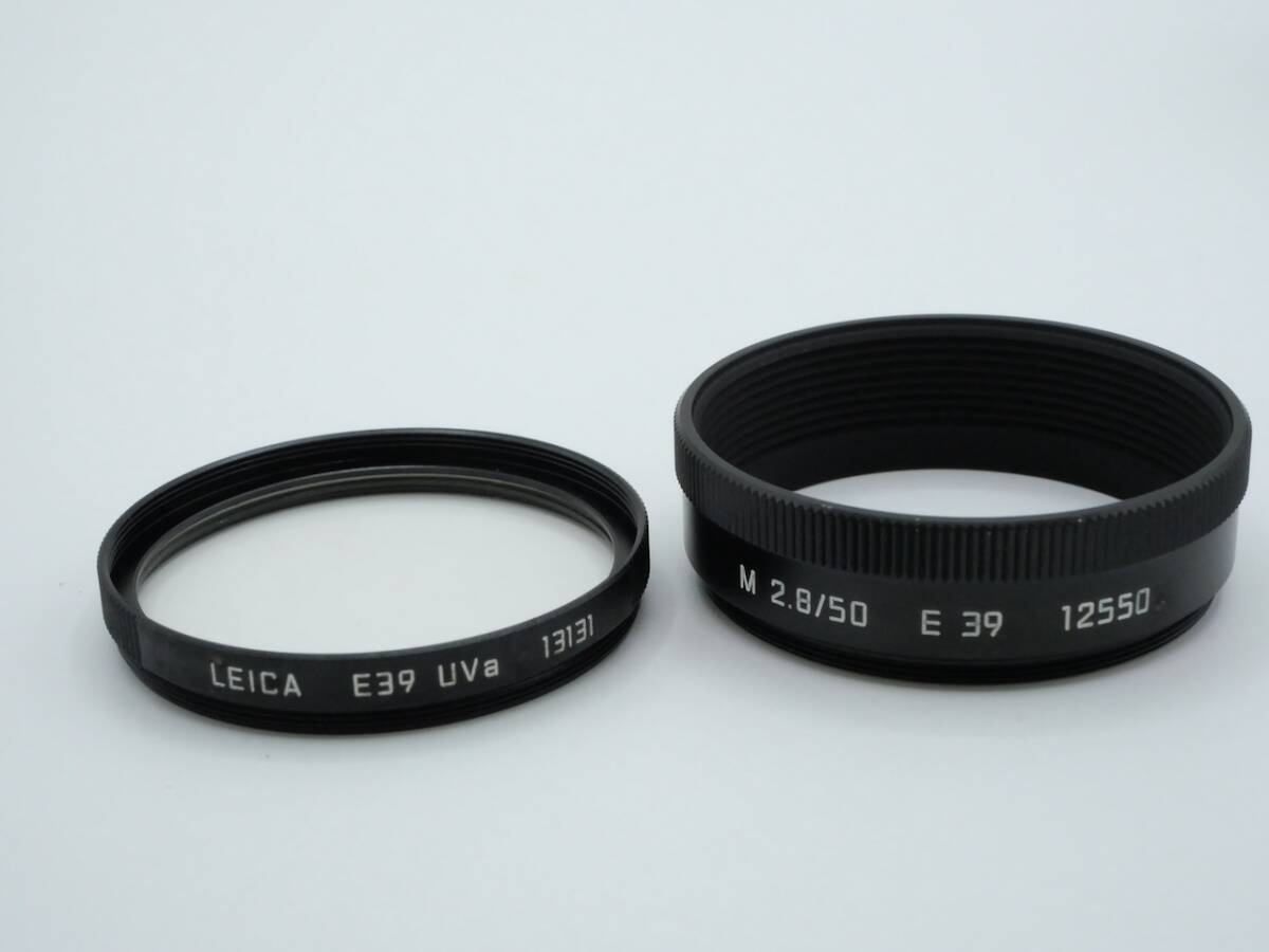 Leica ELMAR-M ライカ エルマー 50mm f2.8 レンズフード レンズフィルター付き 12550 13131 美品の画像9