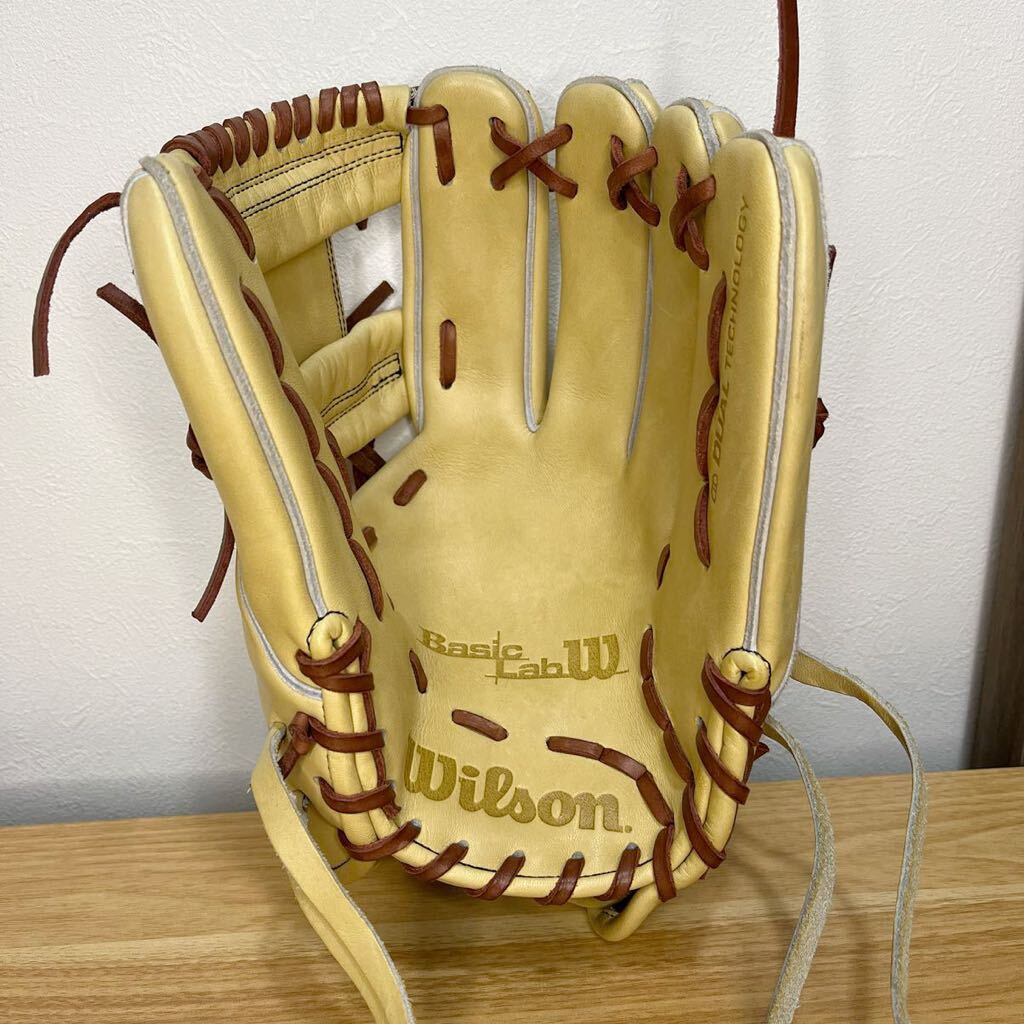 87型 ウイルソン Wilson デュアル ベーシックラボ BasicLab 小指2本入れ コユニ 軟式 内野 ブロンド WBW10595 11.75インチ 外崎 トクサン_画像5